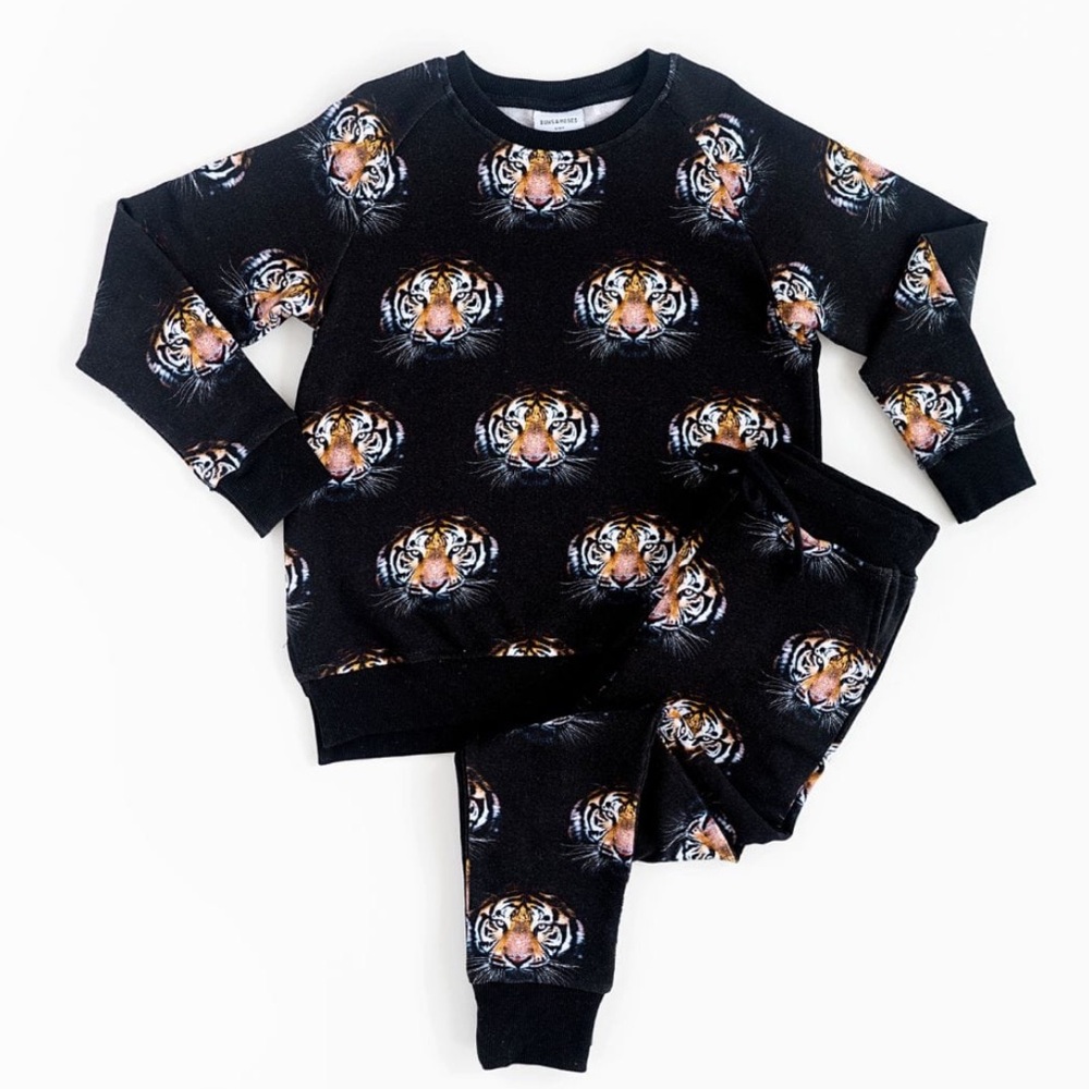 Bums & Roses Bamboo Eye of the Tiger Jogger Set - 6-12 months